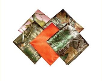 Camo pocket square satin Mossy Oak, Realtree, and True Timber camouflage you choose
