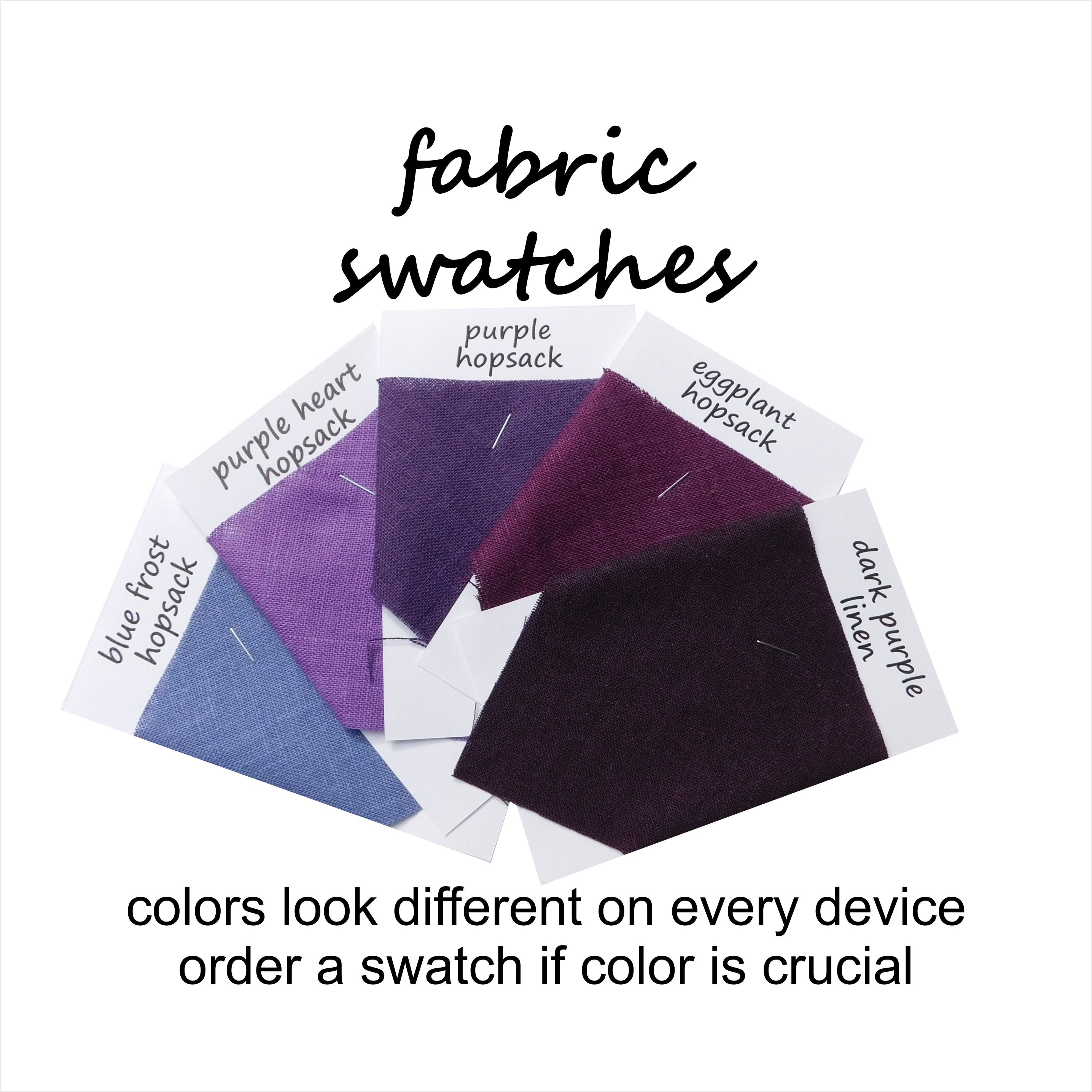 fabric sample swatches, purple shades, dark and lite purples and more you  choose