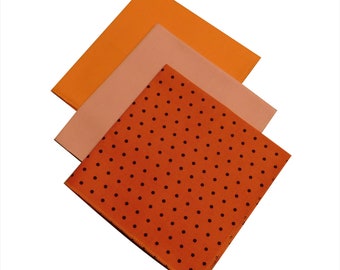 Orange polka dot, peach or carrot orange cotton pocket squares