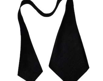 Edwardian style black shantung necktie for men; early 1900s inspired tie.