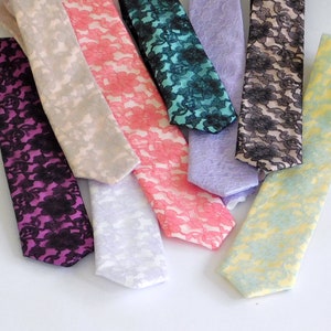 Custom Lace Necktie: Waverly Cotton, Many Colors Available
