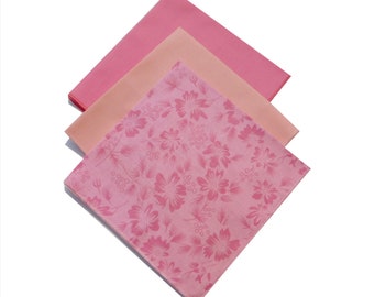Pink pocket squares; bubble gum, tutu and floral cotton groomsmen pocket handkerchiefs