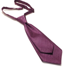 Eggplant Purple Shantung Ladies Tie - Pre-tied Necktie