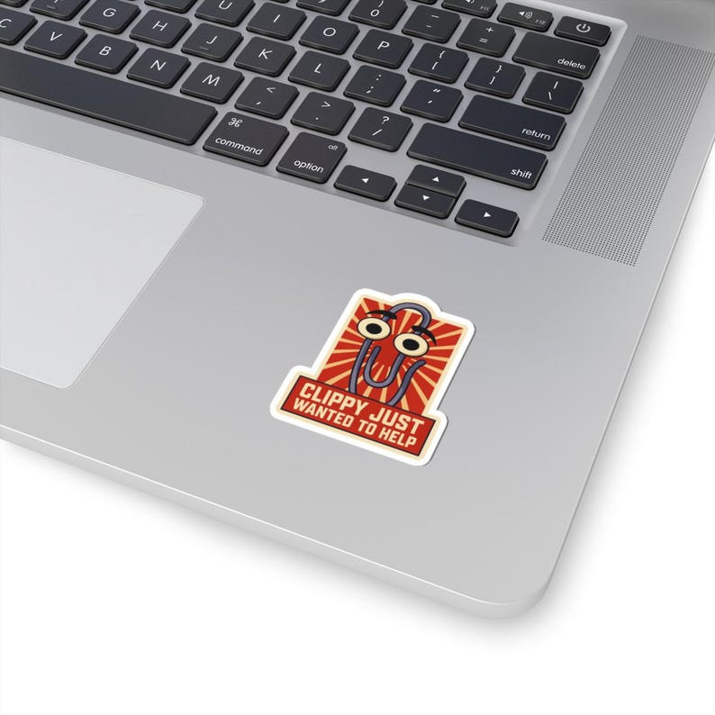 Clippy Resistance Sticker: Retro Microsoft Paperclip, Tech Freedom ...