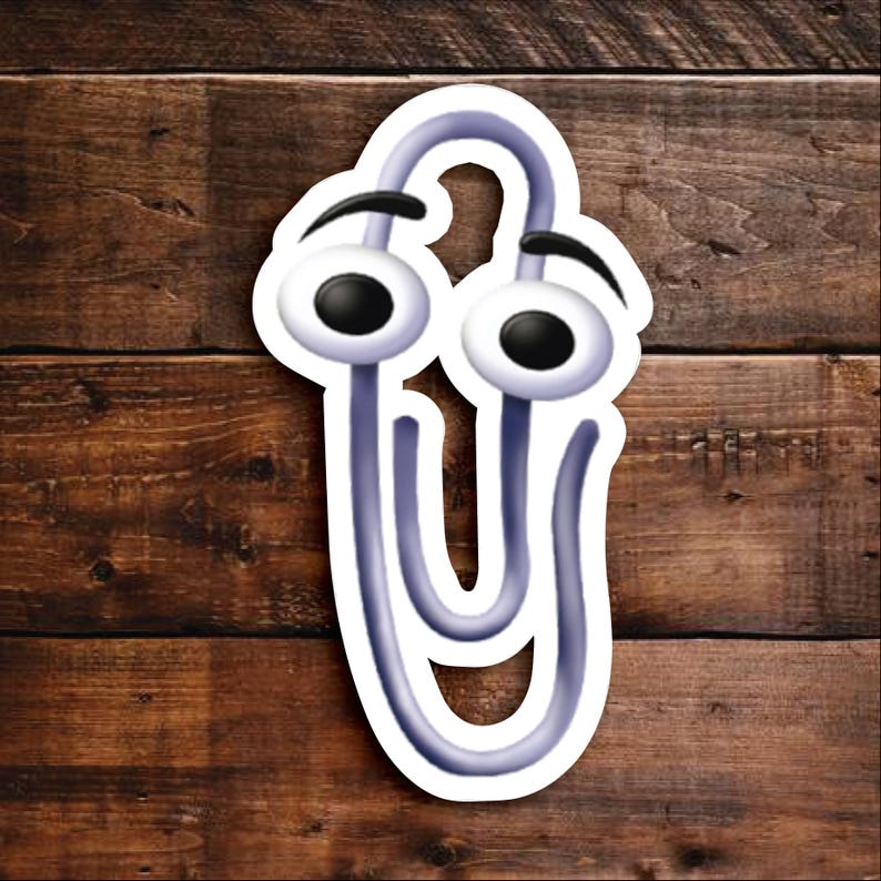 Clippy Resistance Sticker - Retro Microsoft Paperclip Symbol of ...
