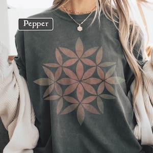Camiseta Mandala, Camiseta Flor de la Vida, Camiseta Geometría Sagrada, Camiseta Vintage Graphic Comfort Colors, Camiseta Boho, Camiseta de Meditación y Yoga, Camiseta Espiritual