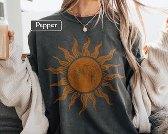 boho sun tshirt Sun Shirt Cute Sun Shirt Retro Sun Shirt Celestial Tee Comfort Colors Astrology Shirt Hippie Tshirt Yoga Tshirt Sun Design