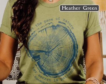 Boho Nature Shirt, Ralph Waldo Emerson Quote Tee, Tree Rings Graphic T-Shirt, Artistic Cottagecore Nature Philosophy T-Shirt
