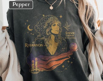 Stevie Nicks Shirt Fleetwood Mac T-Shirt Rhiannon Shirt Vintage Band Tee Comfort Colors Womens Graphic Tee 70s Boho Mystical Festival Tee