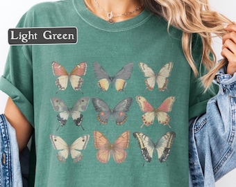 Butterfly Tshirt Women Tshirt Vintage butterfly Retro Vintage Butterfly print Boho Tee Comfort Colors Nature Cute Butterfly Shirts Graphic