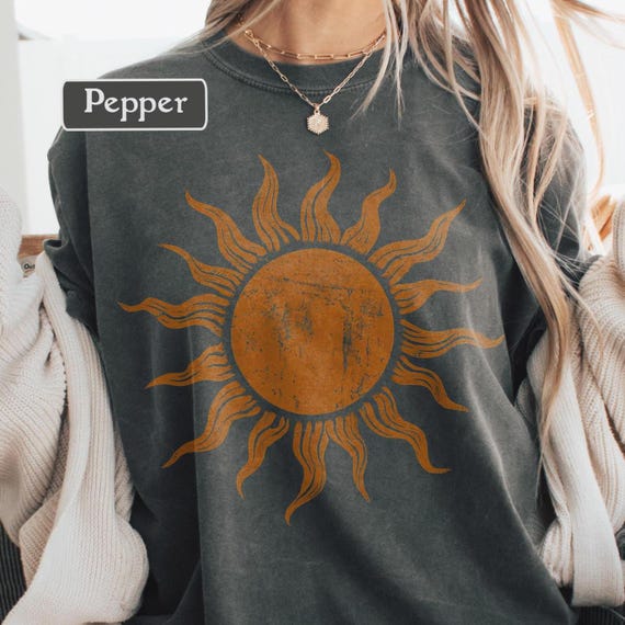 Boho Sun T-Shirt | Retro Sun Shirt | Celestial Graphic Tee Comfort Colors® | Vintage Astrology T-Shirt | Hippie Yoga Shirt | Festival Top