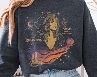 Stevie Nicks Sweatshirt - Classic Rock Fleetwood Mac Rhiannon Comfort Colors Graphic Shirt - Cute Trendy Boho 70s Band Tee - Mystical Shirt