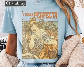 Alphonse Mucha Art T-Shirt - Vintage Boho Unisex Tee - Retro Festival Shirt - Artistic Hippie Aesthetic - Unisex Comfort Colors Relaxed Fit