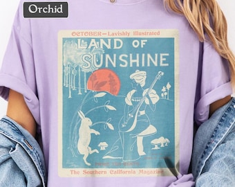 Retro California T-Shirt, Vintage Boho Graphic Tee, Cool Vintage SoCal Tshirt, Bohemian Comfort Colors Tee - Soft Vintage Washed Relaxed Fit