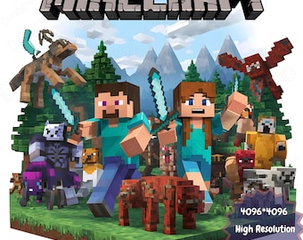 Minecraft Gamer Squad PNG | Pixel Art, Retro Characters (Digital Download)
