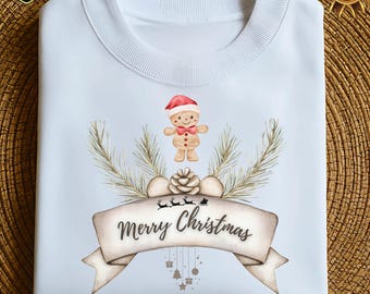 Gingerbread Christmas  | Holiday Sublimation Hot Cocoa Cookie  PNG Ready Design for Print Digital Download