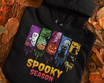 Spooky Season Halloween Clipart PNG – Ghost, Pumpkin, Witch (Digital Download)