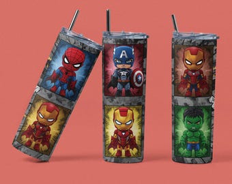 Super Hero Tumbler Wrap PNG | 20oz Sublimation Design (Digital Download)