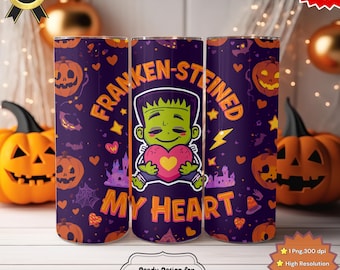 Frankenstein Halloween Tumbler PNG | Spooky Love Design (Digital Download)