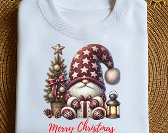 Christmas Gnome PNG, Snowy Winter Xmas Design (Digital Download)