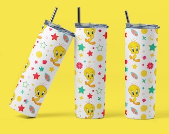 Tweety Bird Tumbler Wrap PNG | Looney Tunes Sublimation Design (Digital Download)