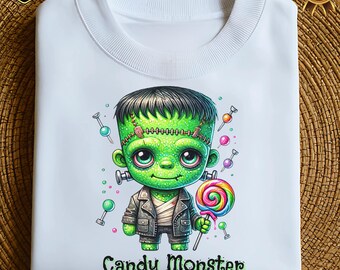 Diseño PNG de Monstruo de Caramelo, Linda Criatura Verde de Halloween (Descarga Digital)