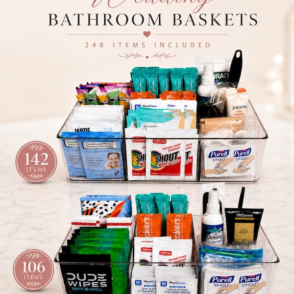 Wedding Bathroom Basket: Guest Comfort Station - Toiletry Emergency Kit