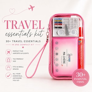 Travel Essentials Kit | Plane Pocket Pouch | 30+ TSA Approved Airplane Flight Must Haves image 1