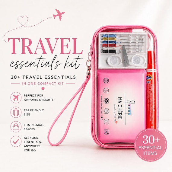 Travel Essentials Kit | 30+ TSA Approved Airplane Flight Must Haves