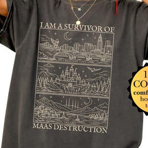 Camisetas e moletons da SJM Books para presentear leitores de fantasia romântica: camiseta ACOTAR, C.C. & T.O.G., camiseta Maas Destruction, moletom Cotton Comfort Colors