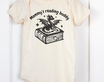 Baby Dragon Bodysuit: Soft Jersey Romper with Cute Dragon, Fantasy Readers Baby Gift, Reading Buddy Newborn Gift, Dragon Lover Baby
