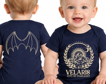 Veloris ACOTAR Baby Gift Pelele: Regalos de body para bebé para lectores de Romantasy, Pelele de Night Court, Regalo de City of Starlight para fans de SJM