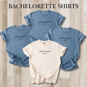Bachelorette Romantasy Shirts: ACOTAR High Lady + Inner Circle Tshirts, Honeymoon Couples Shirts, Unisex Cotton Relaxed Fit Comfort Colors
