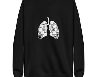 Doily Lung Graphic Sweatshirt: Unisex Cotton-Blend Fleece