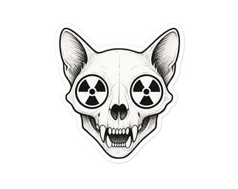 Radioactive cat Skull Bubble-free sticker