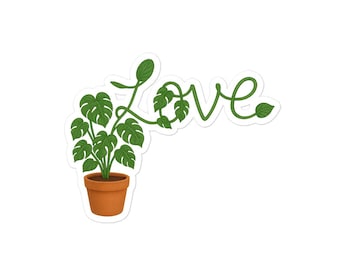 Monstera Love Bubble-free sticker