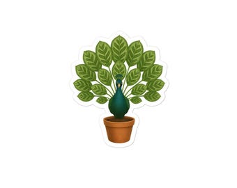 Peacock plant/bird Bubble-free sticker