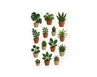 Bubble-free  crochet plant sticker