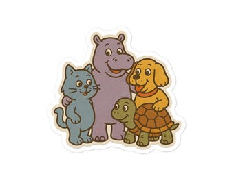 70's animal pals Bubble-free sticker