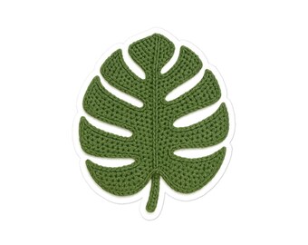 crochet Monstera leaf Bubble-free sticker