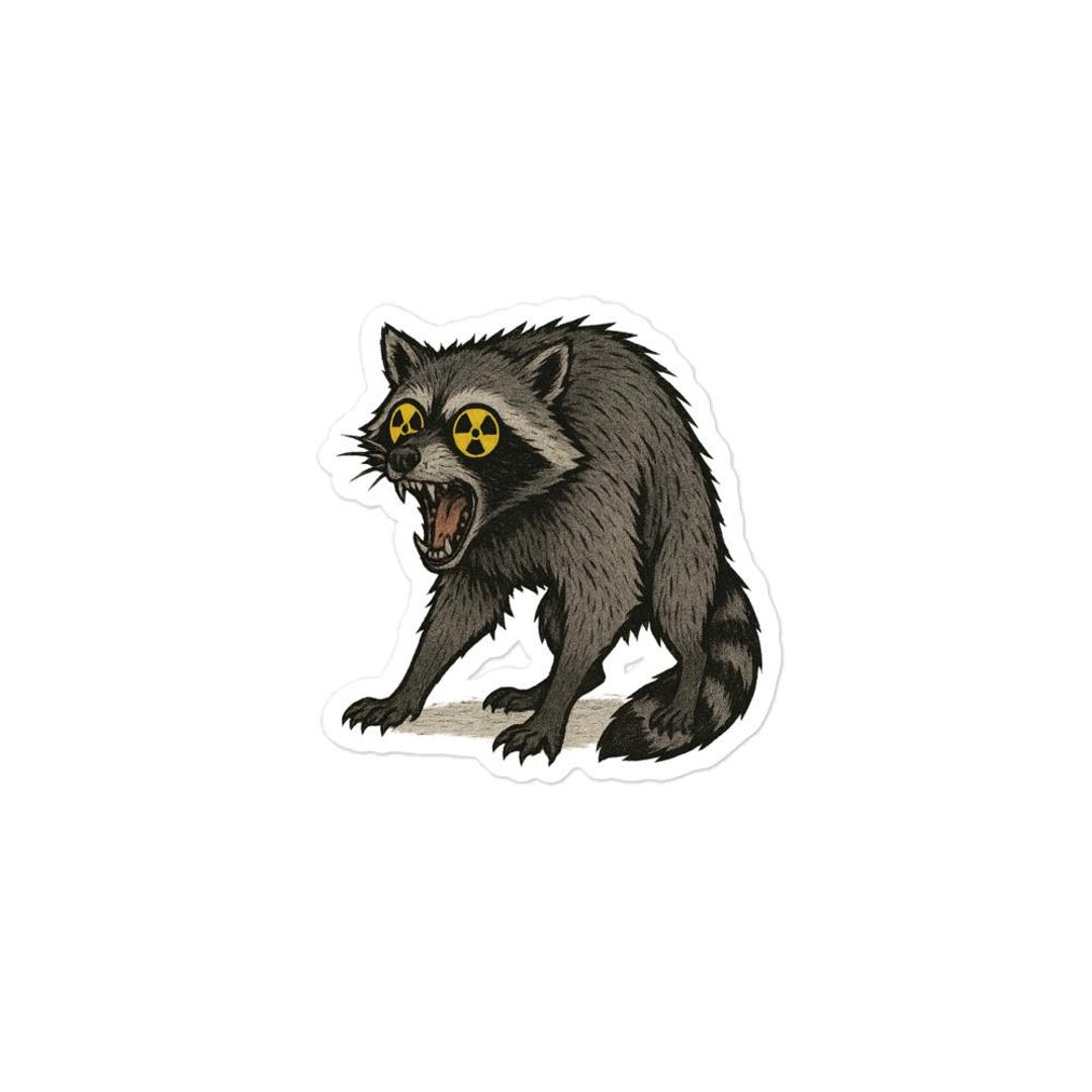 Feral Rad Raccoon Bubble-free Sticker - Etsy