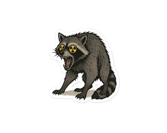 Feral Rad Raccoon Bubble-free sticker