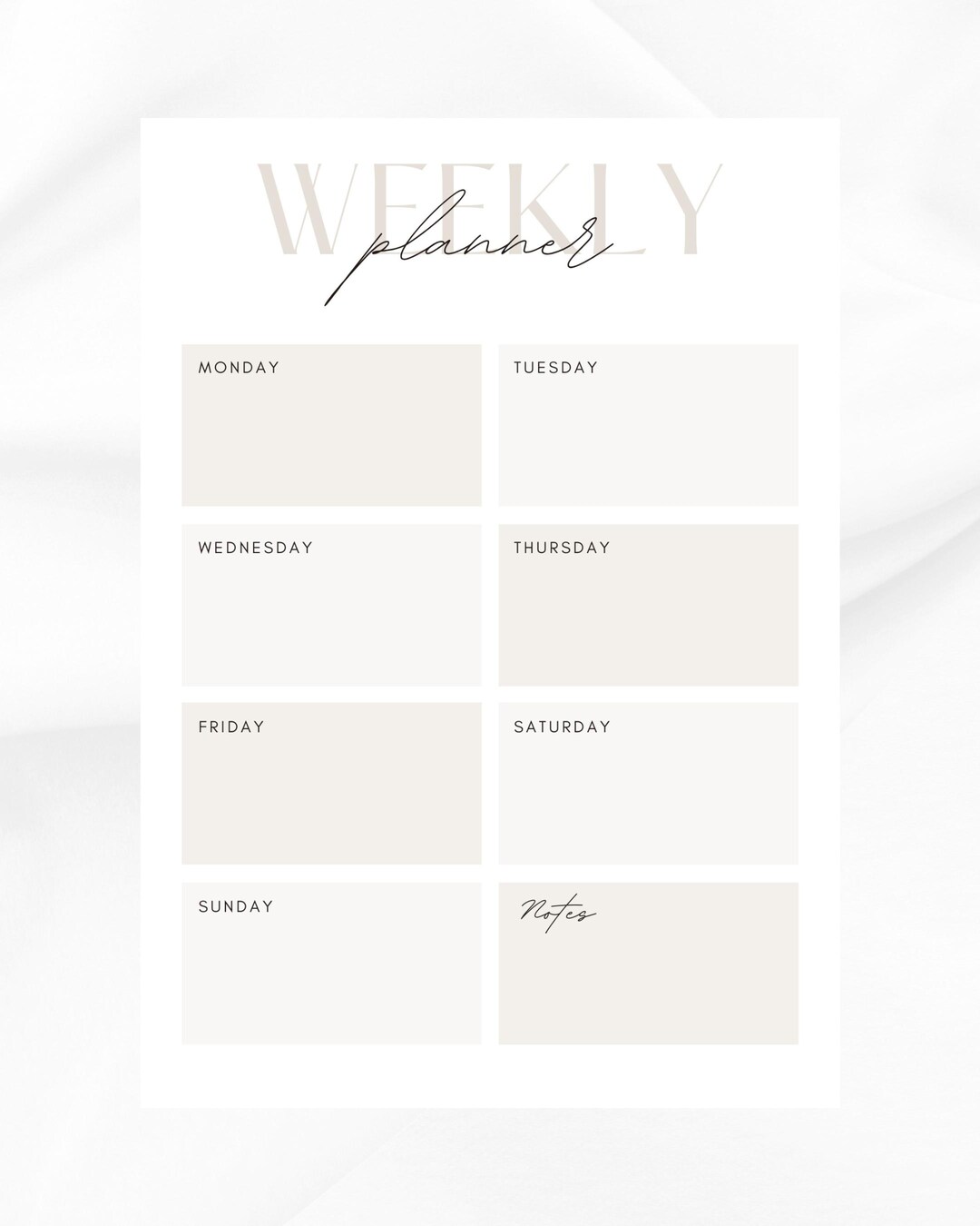 Weekly Planner Printable – Minimalist & Simple A4 PDF for Organization ...