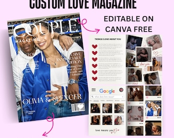 Plantilla de revista personalizada para parejas/Regalo de aniversario