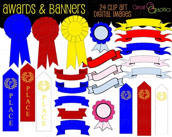 banner clip art banner digital clipart award ribbon printable