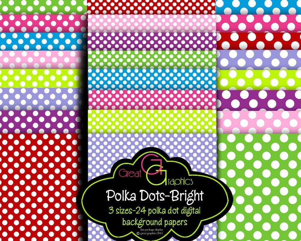 Polka Dot Paper Polka Dot Printables Digital Polka Dot Paper | Etsy