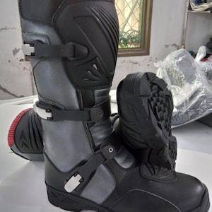 Men’s MX Off-Road Boots | Leather Adventure Motorcycle Riding Shoes | Touring Biker Boots