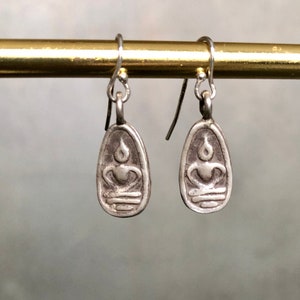 fine silver buddha earrings