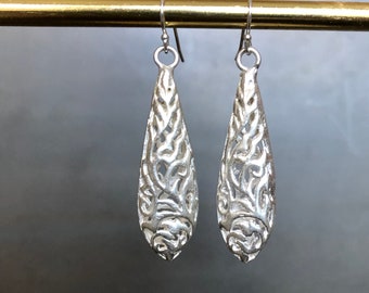 Silver plated long filigree drops, dangle drop earrings for women, gift for her, long silver earrings for mom, best seller gift for women