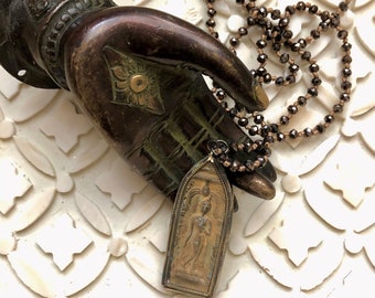 Buddha Pyrite Knotted Necklace: Spiritual yoga jewelry